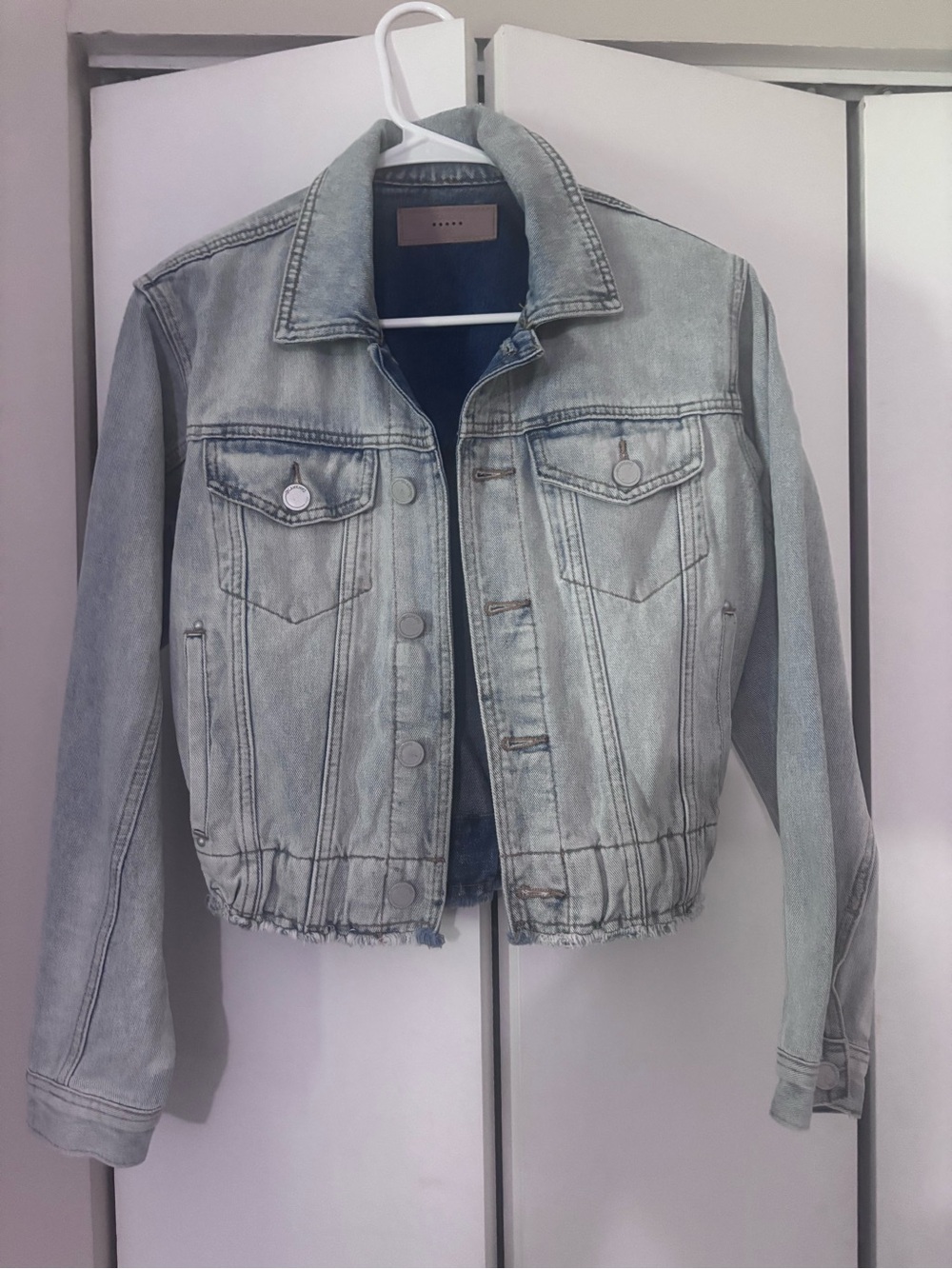 Blank NYC Light Wash Cropped Denim Jacket